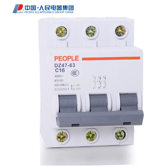 人民电器DZ47-63/3P(16A)断路器空气开关