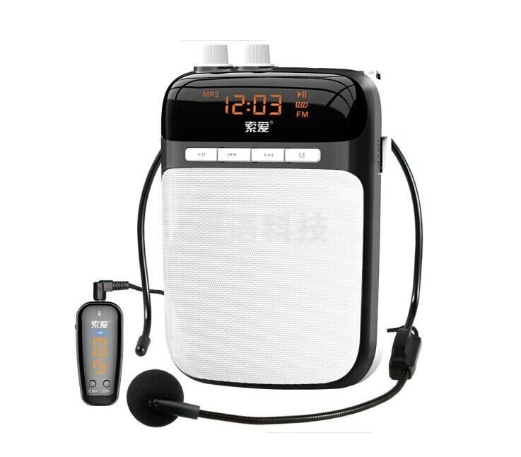 索爱（soaiy）S-518小蜜蜂扩音器无线教师专用麦克风喇叭导游收音机音箱便携式教学讲课睿智黑