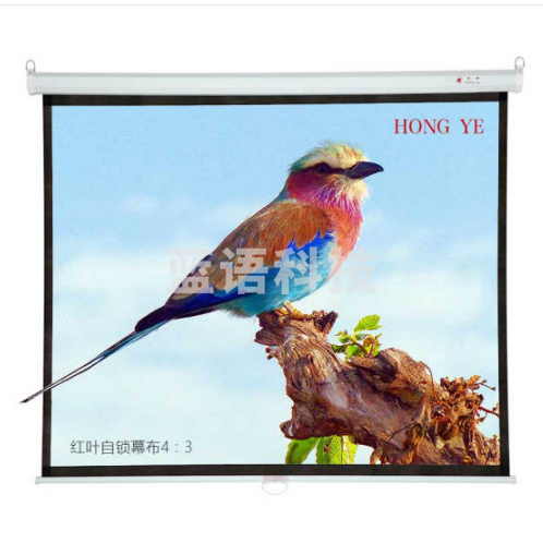 红叶（HONGYE）手动自锁投影幕75寸4:3玻珠 白塑幕布 1.53*1.16
