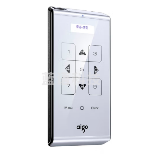 爱国者（aigo）2TB USB3.0 移动硬盘 M21 银色 触控式 自动休眠上锁 加密移动硬盘