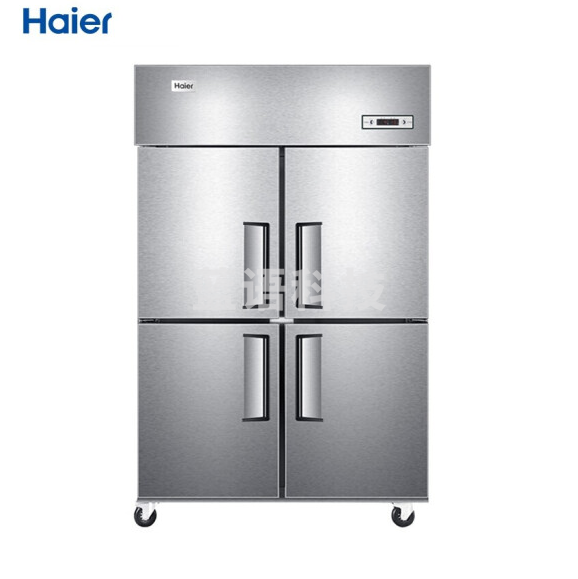 海尔890升商用不锈钢四门厨房冰柜 饭店酒店立式单温冷柜 商用冰箱SL-1050D4 货号：JC