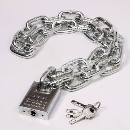 加粗加长链条锁   铁链子门锁  5米长 6mm链条 防剪锁