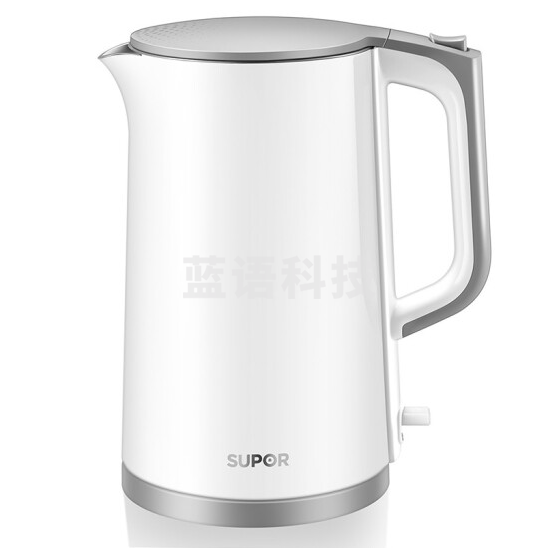 苏泊尔 SW-17S13A电水壶 1.7L全钢无缝内胆 双钢防烫保温一键开盖 白灰
