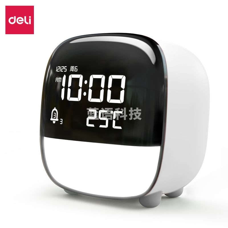 得力8852_萌宠电子钟（1200mAh锂电池）(白色)(只)