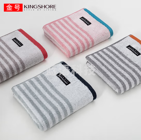 金号  条纹加厚纯棉毛巾 全棉柔软吸水洗脸巾01KA0200   76x35cm
