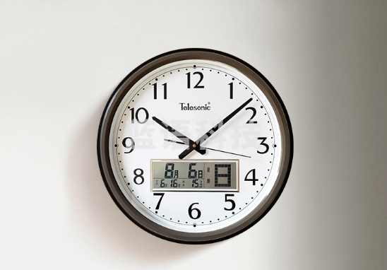 TELESONIC/天王星静音挂钟家用客厅现代挂表创意日历时钟表壁钟