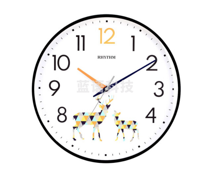 丽声（RHYTHM）挂钟CMG605XA71 静音石英钟表33cm