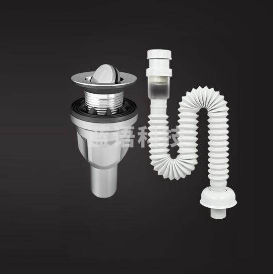 翻板下水器 不锈钢去水器 翻盖式下水器+直排下水管 货号：LJ