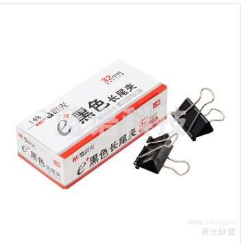 晨光M＆GEplus盒装黑色长尾夹ABS9272832mm12盒/包120盒/箱