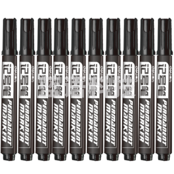 得力记号笔6881黑色 10支/盒