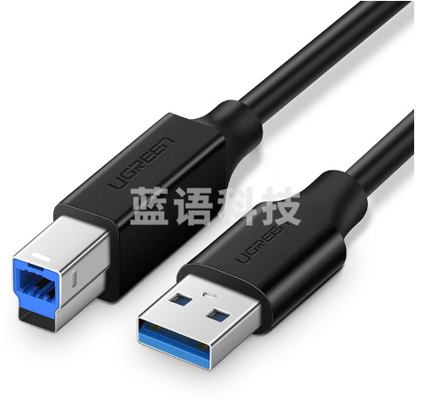 绿联（UGREEN）2米 10372 黑色USB3.0高速打印机数据线 A公对B公
