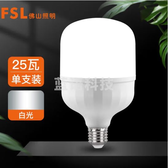 佛山照明 LED球泡25W 柱形亮霸灯泡-220V-E27-6500K白光