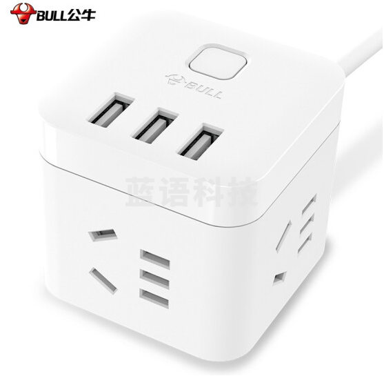 公牛GN-U303U 3米线长 白色魔方USB插座移动插座