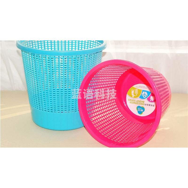 茶花1227塑料纸篓蓝?25*25颜色随机(个)