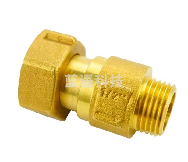 海斯迪克 HKY-43 表后活接止回阀 59-1黄铜水表伸缩逆止阀 防自转空转表后阀 DN20（表后）