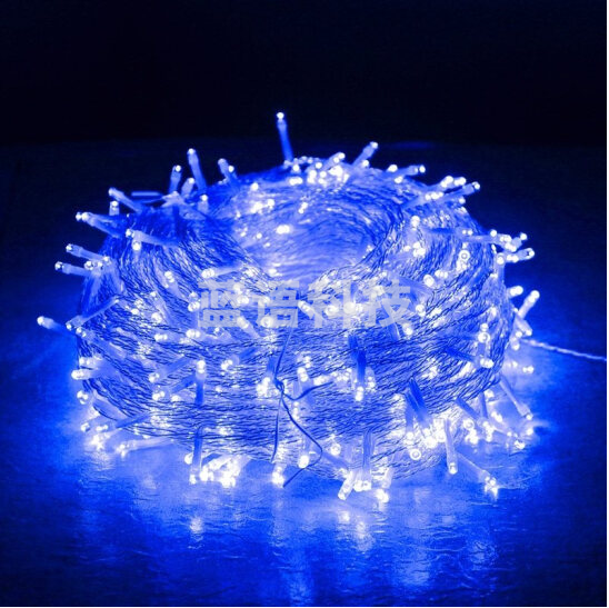 LED小彩灯 蓝色 插电款-20米 200灯闪灯串灯满天星户外七彩变色霓虹灯