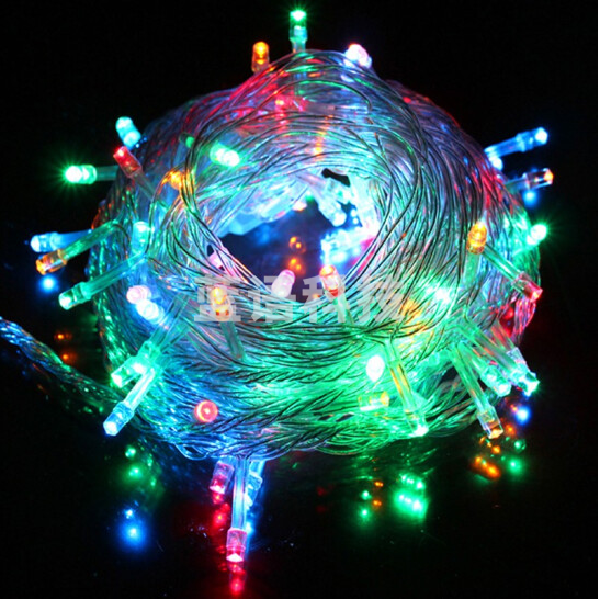 LED串灯七彩插电款 小彩灯闪灯串灯满天星 10米100珠 RC