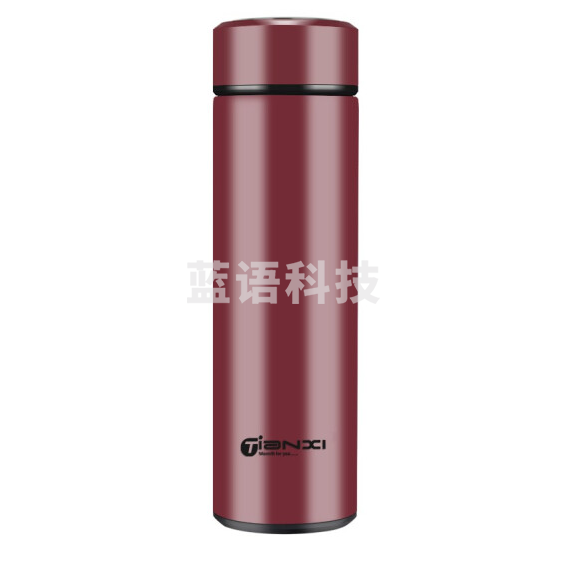 天喜 红色500ml 保温杯 真空304不锈钢内胆 带茶漏滤网