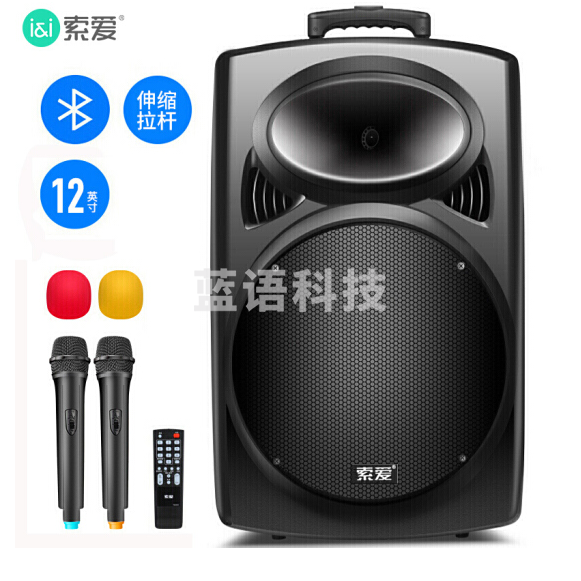 索爱 SA-T20新版 12英寸广场舞音响 蓝牙拉杆音箱户外便携式音响 大功率低音炮带无线麦克风扩音器