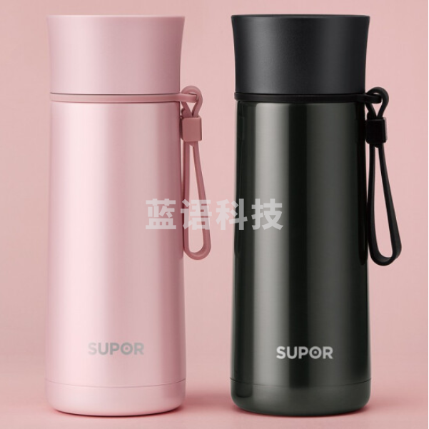 苏泊尔  TK1944Q 随行真空保温杯 竹韵系列套装杯 墨黑+蔷薇粉 350ml 货号：WY
