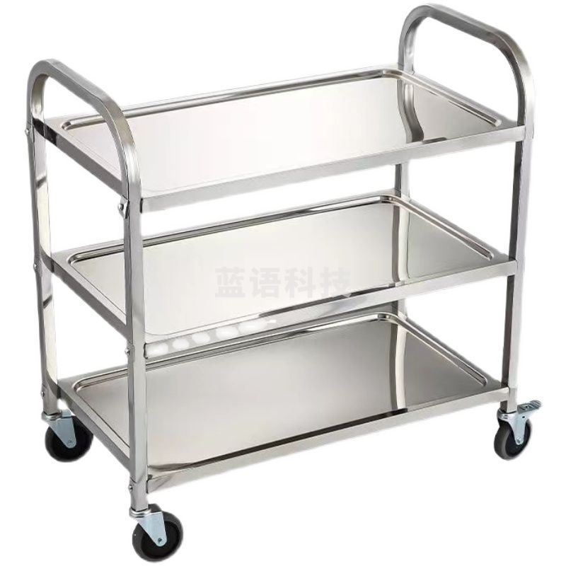 不锈钢送餐车 950*950*500mm 货号：JC