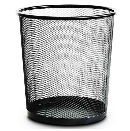得力 9188 圆形纸篓金属铁网废纸篓(直径234mm)小号