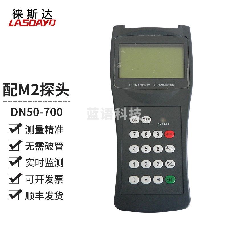 徕斯达TDS-100H超声波流量计高精度手持便携式流量表管壁外夹式测量水液 流量计+M2探头(DN50-700)