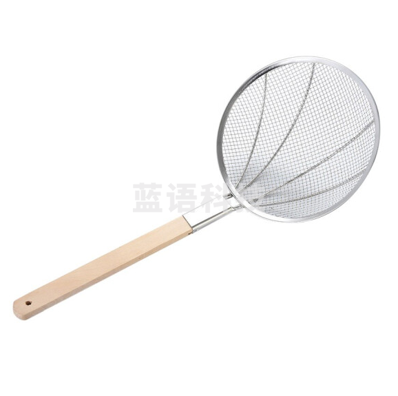 8目不锈钢过滤网大漏勺  不锈钢笊篱  直径28cm  手柄长约38cm
