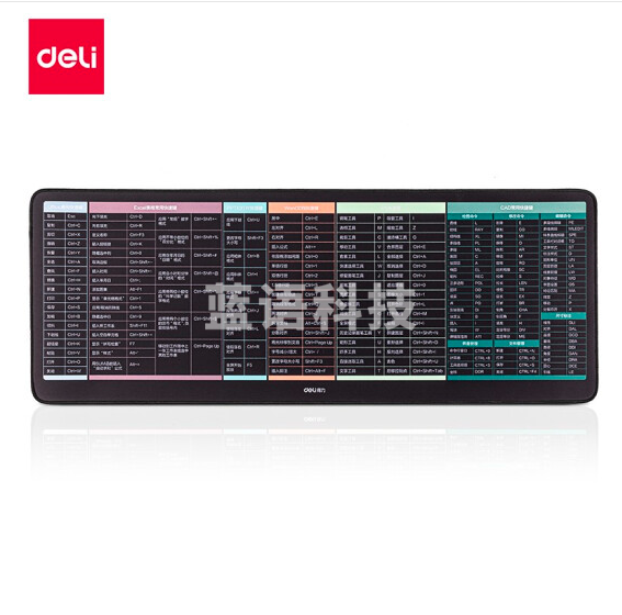 得力(deli) 83004 快捷键鼠标垫 800*300*3mm 电脑键盘桌垫  TJRRSFYJD2023022014293114