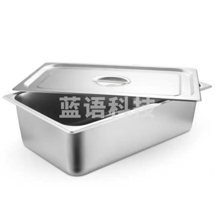 巨联（JULIAN）不锈钢盆 长方形大容量带盖加深方盆快餐车菜盆餐盘  30*50