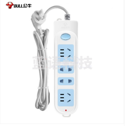 公牛(BULL) 插座/带儿童保护门 新国标/插线板/插排/排插 GN-607 4位总控开关全长4米