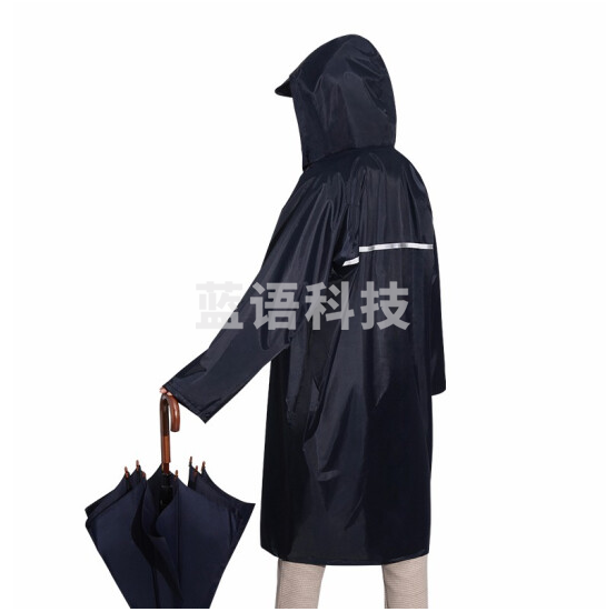天堂 单人连体 雨衣雨披 安全反光条 L码 藏青色 涤丝纺PVC合成