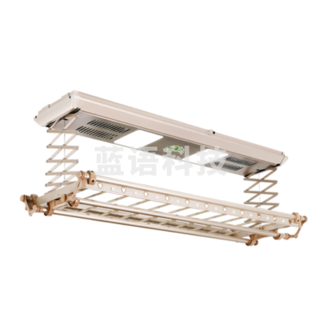 居多彩 电动晾衣架 阳台智能晾衣机 无线遥控升降 语音控制 风干烘干 紫外线杀菌 伸缩晾衣杆 LED照明（香槟色）上门安装