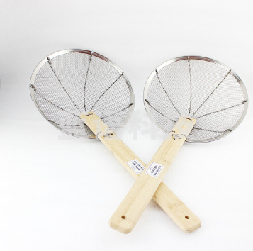 饭店油炸过滤网勺 不锈钢木把笊篱 30cm Jd.5把起售