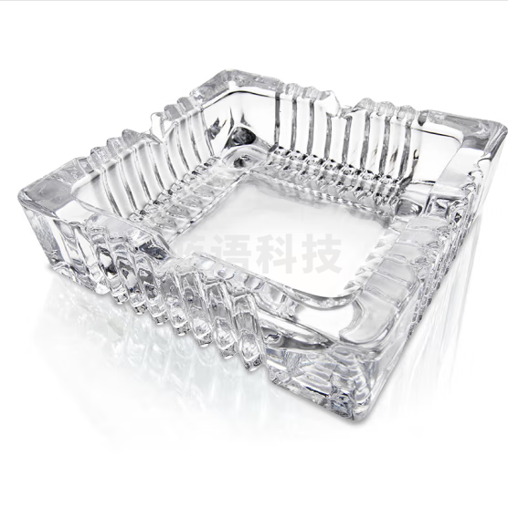 得力（deli）9578 烟灰缸 透明玻璃缸 （12*12cm）