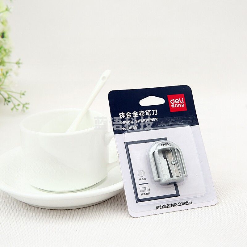 得力(deli) 迷你卷笔刀 削笔器 铅笔刀 转笔刀 转动削笔机削笔器 0595锌合金 1个