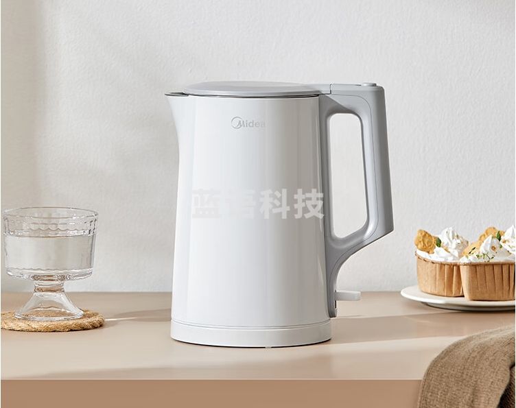 美的(Midea)电水壶热水壶 烧水壶304不锈钢 母婴级 烧水壶双层防烫内胆 升级雅灰色电水壶