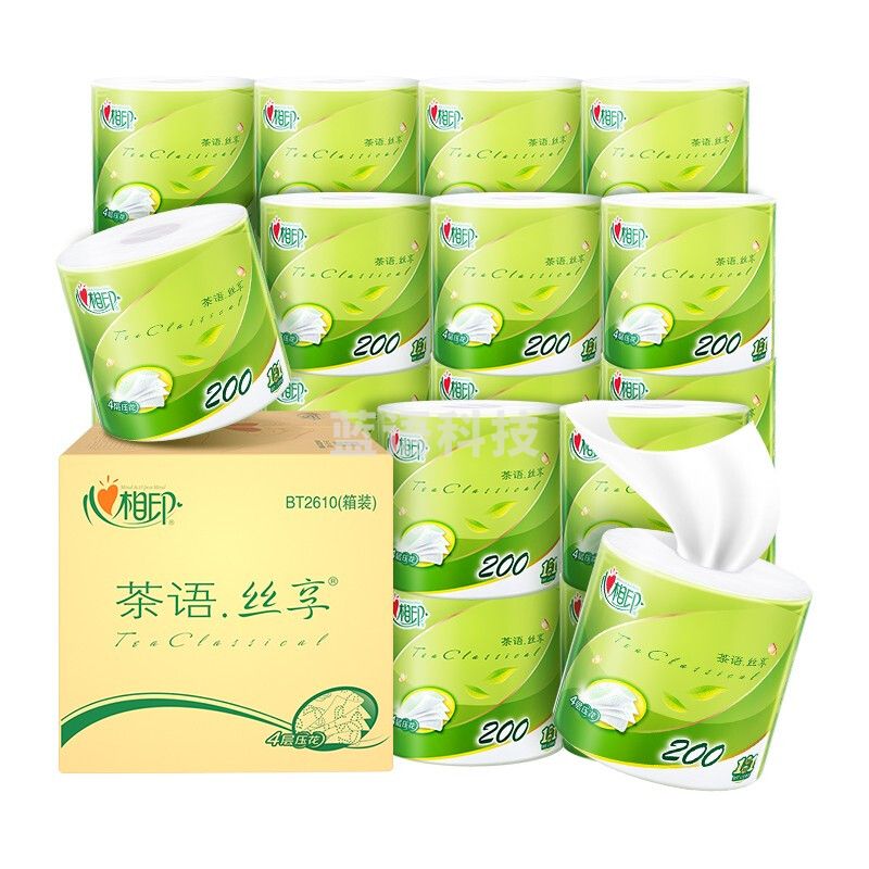 心相印卷纸 茶语 4层200g*27卷卫生纸巾(高克重 整箱销售)