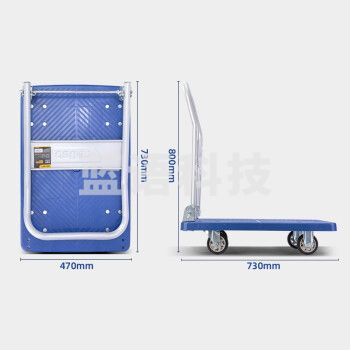 得力(deli)平板车小推车拉货手推车小拖车四轮搬运车承重300斤【单轴承轻音轮】DL6111