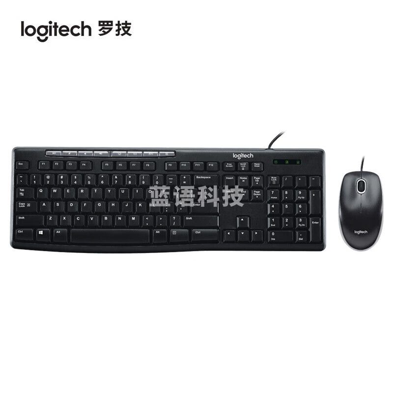 罗技(Logitech) MK200 有线键鼠套装 办公键鼠 黑色