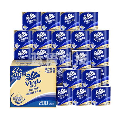 维达 卷纸 200克卷纸 加厚卷纸 4层卷纸 整箱卷纸  27卷