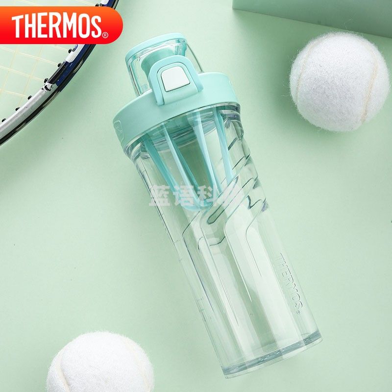 膳魔师（THERMOS）朱一龙同款运动Tritan塑料水杯500ML奶昔摇摇杯TP-4086M-BG薄荷绿