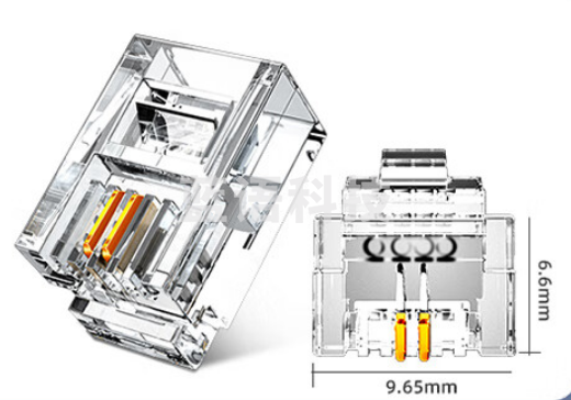 山泽(SAMZHE)电话水晶头 6P4C 4芯电话线接头 RJ11语音电话线水晶头 100个