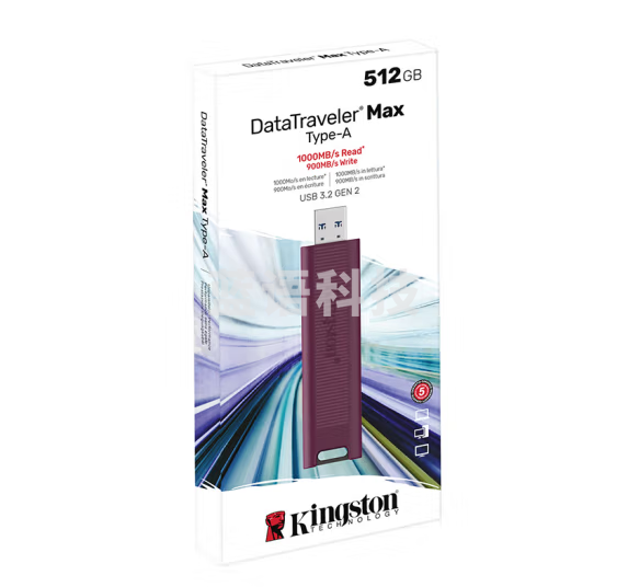 金士顿(Kingston)512GB USB3.2 Type-A 超极速固态U盘 DTMAXA 读速高达1000MB/s 写速900MB/s