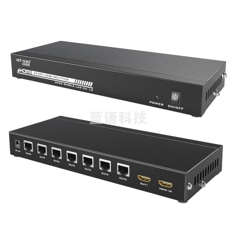 迈拓维矩MT-ED108 网线转hdmi延长放大器50米网口rj45网络传输1对7