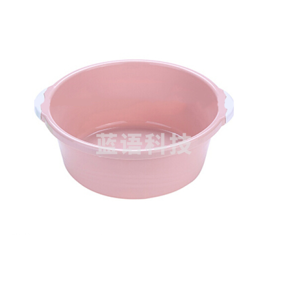 健安   粉色大号脸盆 双耳脸盆 加厚塑料洗脸盆洗衣盆 尺寸：37.5*13cm 货号：YC