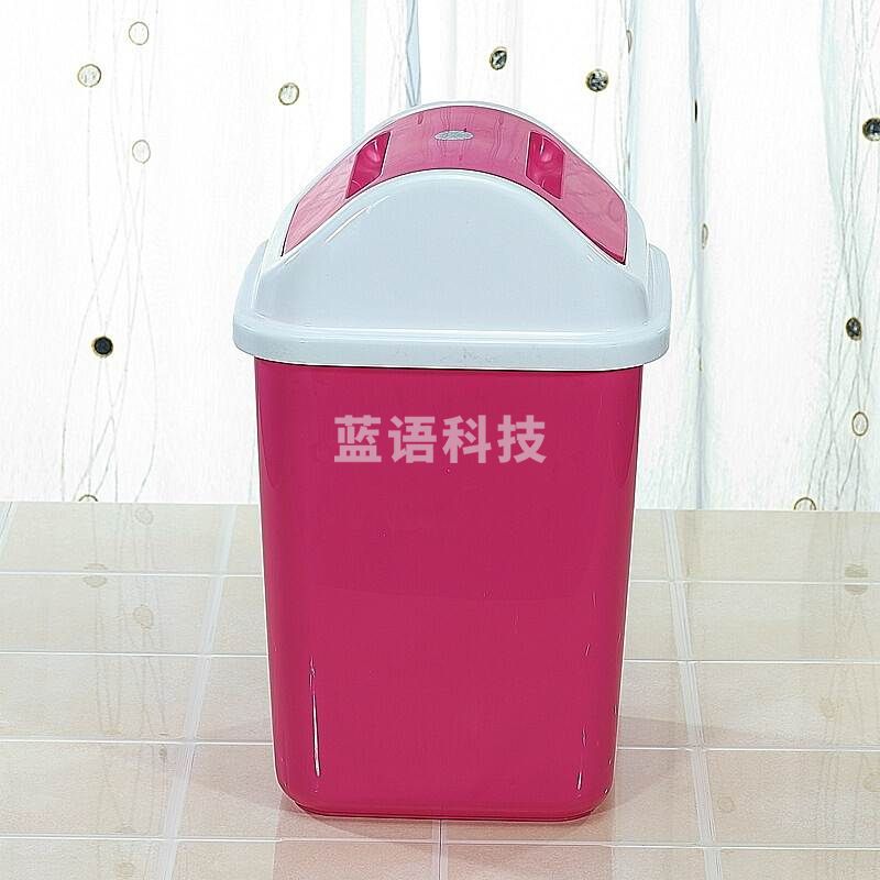 茶花1202欧式翻盖废纸筒垃圾桶5L\19*18.4*29cm(个)