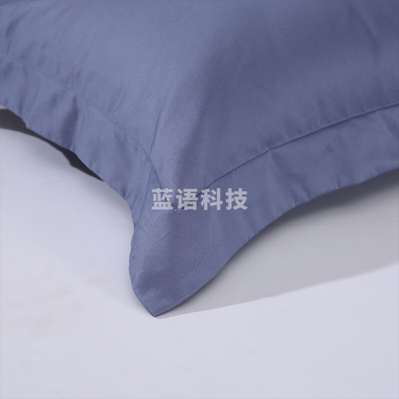 富安娜家纺 枕套纯棉60S长绒棉简约纯色枕头套 全棉高支高密枕巾 一对装 罗马情怀 蓝色74*48cm