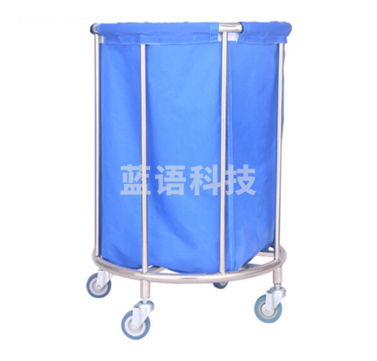 不锈钢污物车圆形 50cm*90cm护理车被服车