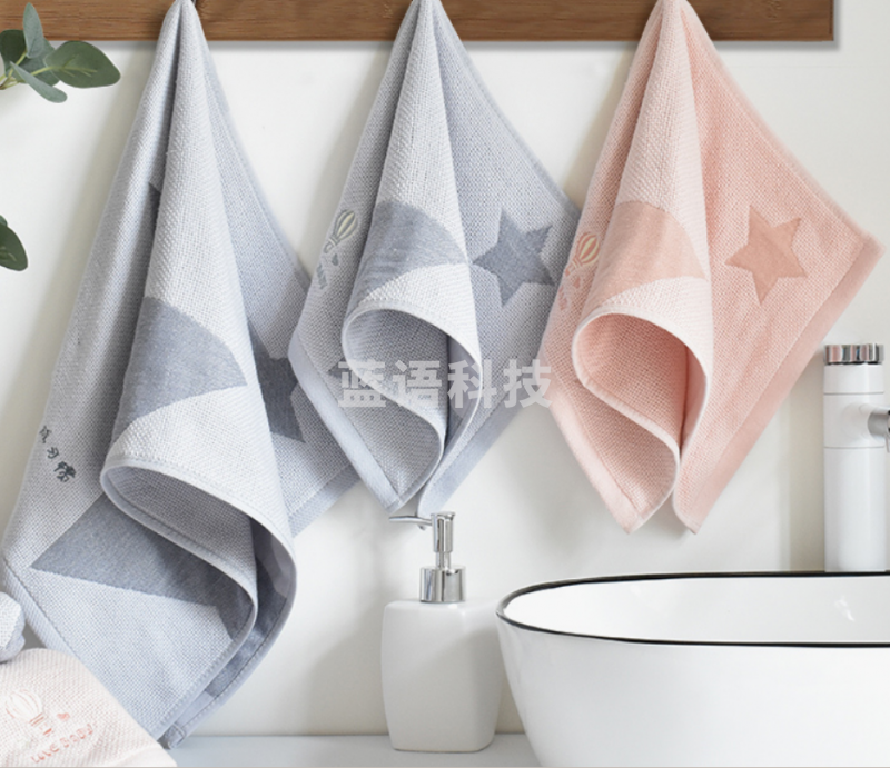新亚 毛巾 纯棉纱布成人大毛巾2条装 全棉吸水速干纱布面巾洗脸巾男女情侣款 粉色/灰色 33×72cm 100g/条（组）